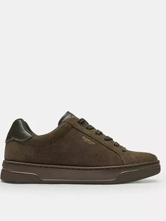 Coach Shoes - Coach High Line Suede Leather Sneakers Olive Lace Up Shoes Women's Size 5 NIB
